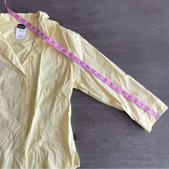 Patagonia Light Yellow Button Up Short Blouse 6 - Picture 13 of 13